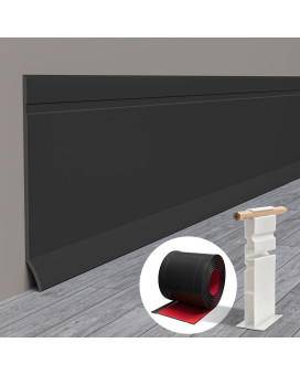 Pluden Flexible Baseboard Molding Trim 4 Inchw X 60 Feetl Self Adhesive Vinyl Wall Base Cove Base Peel And Stick Rubber Wa