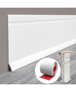 Pluden Flexible Baseboard Molding Trim 4 Inchw X 40 Feetl Self Adhesive Vinyl Wall Base Cove Base Peel And Stick Rubber Wa