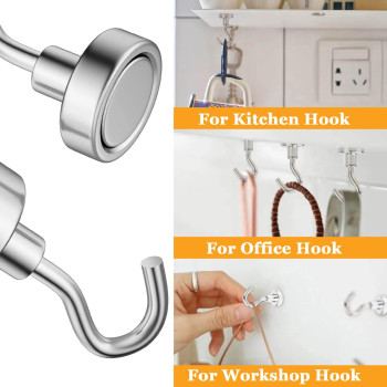 Min Ci Magnetic Hooks Heavy Duty 35 Lb Strong Magnetic Wall Hooks For Hanging Neodymium Metal Magnets With Hooks Large Magnet