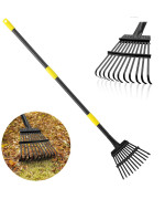 Rake For Leaves Leaf Garden Rake Yard Rakes For Lawns Heavy Duty Metal Tools With 9 Small Narrow Rake Head 37 79 Adj