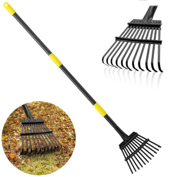 Rake For Leaves Leaf Garden Rake Yard Rakes For Lawns Heavy Duty Metal Tools With 9 Small Narrow Rake Head 37 79 Adj