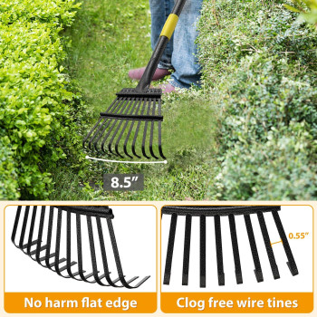 Rake For Leaves Leaf Garden Rake Yard Rakes For Lawns Heavy Duty Metal Tools With 9 Small Narrow Rake Head 37 79 Adj