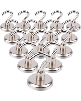 Min Ci 14 Pack Magnetic Hooks 100 Lbs Strong Magnetic Hooks Heavy Duty Rare Earth Neodymium Magnets With Hooks For Hanging La