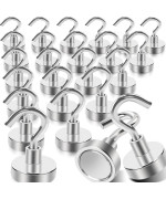 Min Ci 20 Pack Magnetic Hooks 35 Lb Strong Magnetic Hooks Heavy Duty Rare Earth Neodymium Magnets With Hooks For Hanging Heav