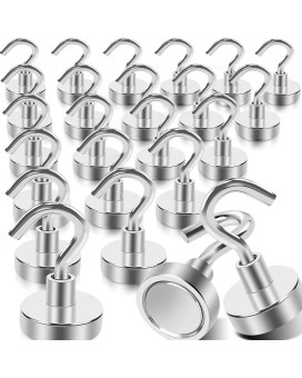 Min Ci 20 Pack Magnetic Hooks 35 Lb Strong Magnetic Hooks Heavy Duty Rare Earth Neodymium Magnets With Hooks For Hanging Heav