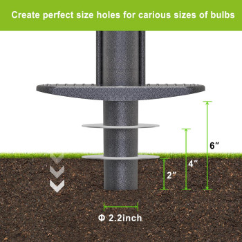 Dolibest Bulb Planter Tool With Soft Rubber Grip Weeding Tool With Adjustable Depth 246 Sod Plugger With Centre Auto Dum