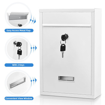 Mailbox Wall Mounted Key Lock Mail Boxes 33 D X 85 W X 126 H Weatherproof Secure Mail Box Key Lock Mail Boxes Outdo