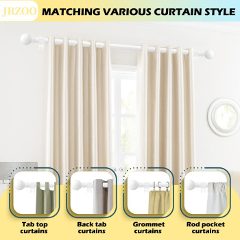 2 Pack White Curtain Rods 48 To 84 Inches47 Feet 58 Inch Splicing Drapery Rods Small Curtain Rods Set Size 3688 White