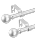 2 Pack Silver Curtain Rods 28 To 48 Inches234 Feet 58 Inch Splicing Drapery Rods Small Curtain Rods Set Size 1845 Sil