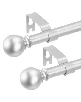 2 Pack Silver Curtain Rods 28 To 48 Inches234 Feet 58 Inch Splicing Drapery Rods Small Curtain Rods Set Size 1845 Sil