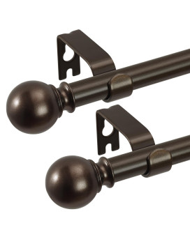 2 Pack Bronze Curtain Rods 48 To 84 Inches47 Feet 58 Inch Splicing Drapery Rods Small Curtain Rods Set Size 3688 Bronz