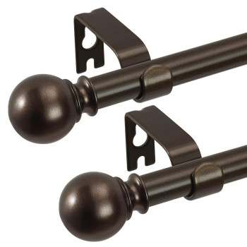 2 Pack Bronze Curtain Rods 48 To 84 Inches47 Feet 58 Inch Splicing Drapery Rods Small Curtain Rods Set Size 3688 Bronz