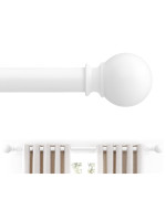 White Curtain Rods For Windows 28 To 48 Inches 58 Inch Drapery Rod With Ball Finials Size1845