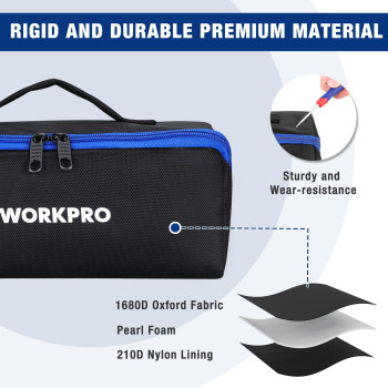 Workpro Tool Bag 10 Wide Mouth Utility Tool Bag With Zipper Heavy Duty Tool Storage Bag Multipurpose Tool Case Small Tool B