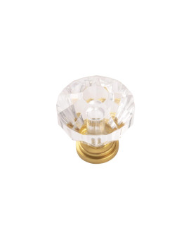 Hickory Hardware Crystal Palace Collection Knob 114 Inch Diameter Crysacrylic With Brushed Golden Brass Finish 10 Pack