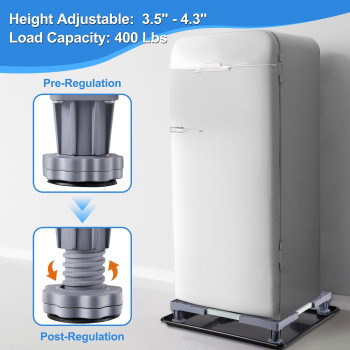 Saillong Mini Fridge Stand With Drip Pan Universal Stand Base Adjustable Refrigerator Stand With 4 Strong Feet 21 X 20 Inch I