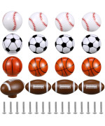 Menkxi 8 Pcs Sports Ball Dresser Knobs For Kids Baseball Basketball Dresser Drawer Knobs For Boys Football Soccer Dresser Knobs