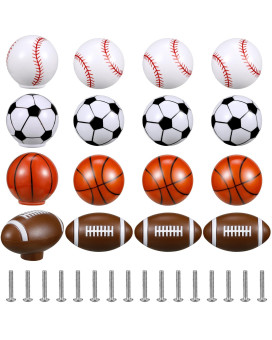 Menkxi 8 Pcs Sports Ball Dresser Knobs For Kids Baseball Basketball Dresser Drawer Knobs For Boys Football Soccer Dresser Knobs