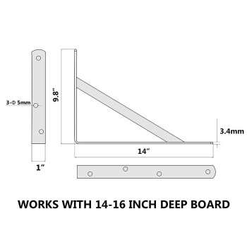 Neodrop 8Pack 14 Inch Heavy Duty Shelf Brackets Large Wall Bracket For Garage Kitchen Floating Shelves Black Powdercoated St