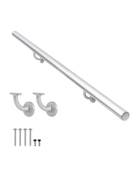 4Ft Modern Aluminum Handrail Set Handrails For Indoor Stairs Deck Slope Wall Mounted Staircase Handrails Zink Alloy Brackets