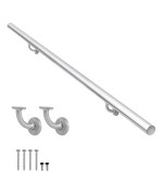 6Ft Modern Aluminum Handrail Set Handrails For Indoor Stairs Deck Slope Wall Mounted Staircase Handrails Zink Alloy Brackets