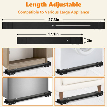 Luckup Heavy Duty Appliance Rollers Wcrowbar Extendable Washing Machine Stand Furniture Rollers Mobile Fridge Base Furniture S