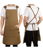 Homedisiac Wood Work Aprons For Men Heavey Duty Cotton Canvas Multifunction Apron With 10 Pockets Perfect For Chefs Gift Woo