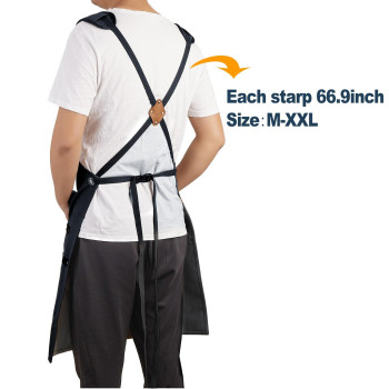 Homedisiac Work Aprons For Men With Tool Pockets Chefs Apron For Men Wide Shoulder Strap Adjustable Buckle Waist Belt Woodwo