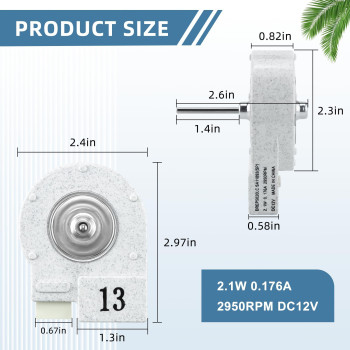 Ami Parts Da3100146H Refrigerator Evaporator Fan Motor 21W 0176A 2950Rpm Dc12V Fit For Samsung Refrigerator Replaces Drep502