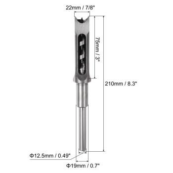 Uxcell Square Hole Drill Bit 78 Highcarbon Steel Hollow Chisel Mortise Power Tool For Woodworking