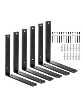 Heavy Duty Shelf Bracket 12 Inch For Diy Floating Shelves 15 Inch Thick L Brackets For Shelves Max Load 150 Lbs 6 Pack 12