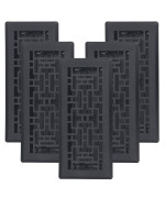 Sierra Grates 4 X 10 Oriental Floor Register In Granite Grey Finish Case Of 5 Vent Covers For Home Floor Decorative Air V