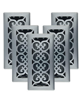 5 Pcs Sierra Grates Precision Flow 4X10 Steel Floor Register Victorian Design Granite Grey Finish Premium Home Vent Co