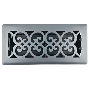 5 Pcs Sierra Grates Precision Flow 4X10 Steel Floor Register Victorian Design Granite Grey Finish Premium Home Vent Co