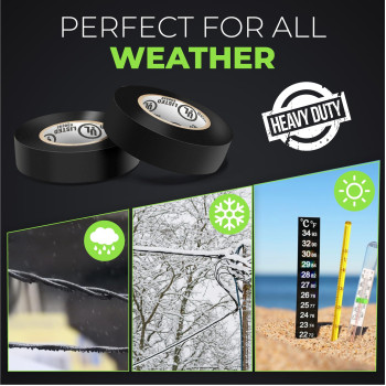 Tapewell Black Electric Tape Professional Grade 34 Inch X 66Ft Pvc Electrical Insulating Tape For All Weather Ul Appro