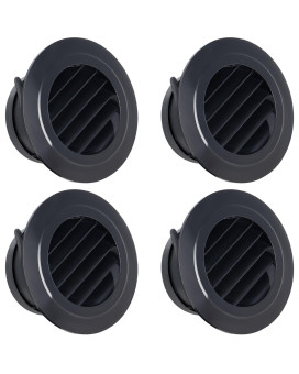 Wadoy 4 Inch Soffit Vent For Exhaust Fan With Builtin Mesh Screen Black Round Soffit Exhaust Vent Cover 4 Pack Abs Louver Gril