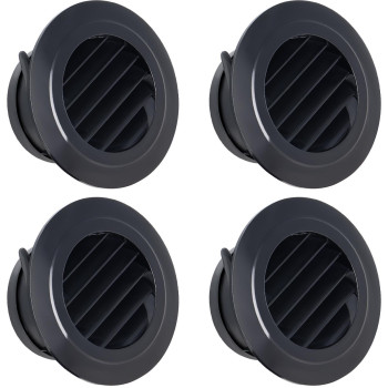 Wadoy 4 Inch Soffit Vent For Exhaust Fan With Builtin Mesh Screen Black Round Soffit Exhaust Vent Cover 4 Pack Abs Louver Gril