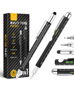 Gifts For Dad Men Him 2 Pack Multitool Pen Multitool Pen With Stylus Ballpoint Pen 6 Refills 4 Ruler Level Phillips Scr