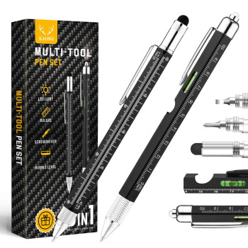 Gifts For Dad Men Him 2 Pack Multitool Pen Multitool Pen With Stylus Ballpoint Pen 6 Refills 4 Ruler Level Phillips Scr