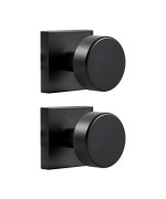 Coolnews 2 Pack Black Dummy Door Knobs Interior Single Sided Square Modern Dummy Door Knob Door Handle For Hallcloset Doors M