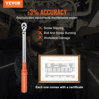 Vevor Torque Wrench 38Inch Drive Click Torque Wrench 1080Ftlb14110Nm Dualdirection Adjustable Torque Wrench Set Mecha