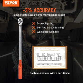 Vevor Torque Wrench 12Inch Drive Click Torque Wrench 25250Ftlb34340Nm Dualdirection Adjustable Torque Wrench Set Mech