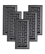 5 Pcs Sierra Grates Precision Flow 4X10 Steel Floor Register Metro Design Cast Iron Black Finish Premium Home Vent Cov