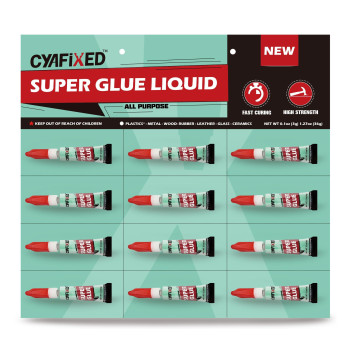 Cyafixed Super Glue Liquid Allpurpose Superglue Cyanoacrylate Instant Adhesive For Plastic Wood Metal Repair Twelve 3 Gr