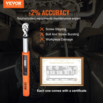 Vevor Digital Torque Wrench 3737Ftlb550Nm 38 Drive Electronic Torque Wrench Torque Wrench Kit Torque Range Accurate T