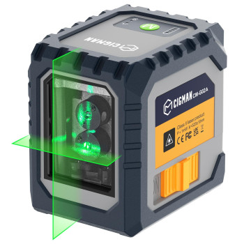 Laser Level Rechargeable Cigman G02A Green Selfleveling Cross Line Laser Level With Horizontal And Vertical Lines Selectable