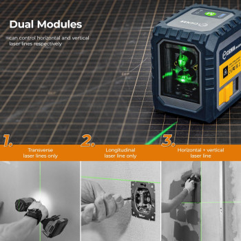 Laser Level Rechargeable Cigman G02A Green Selfleveling Cross Line Laser Level With Horizontal And Vertical Lines Selectable