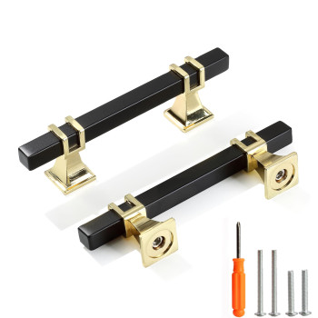 Redunest Cabinet Pulls Matte Black And Gold Cabinet Handles 5 Pack 3 Inch Kitchen Door Cupboard Wardrobe Drawer Handles Cabine