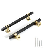 Redunest Cabinet Pulls Matte Black And Gold Cabinet Handles 2 Pack 614 Inch Kitchen Door Cupboard Wardrobe Drawer Handles Ca