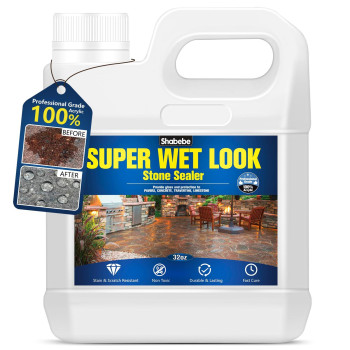 Super Wet Look Stone Sealer32Oz946Ml Durable Longlasting Protection With High Gloss Finsh Stain Proof Against Water Dama